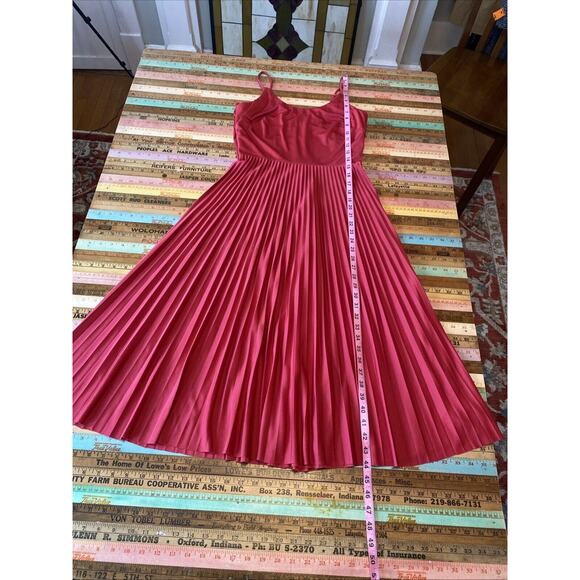 Vintage Jody T California Accordion Pleat Cami Midi Tank Cocktail Dress Disco S - Picture 9 of 13